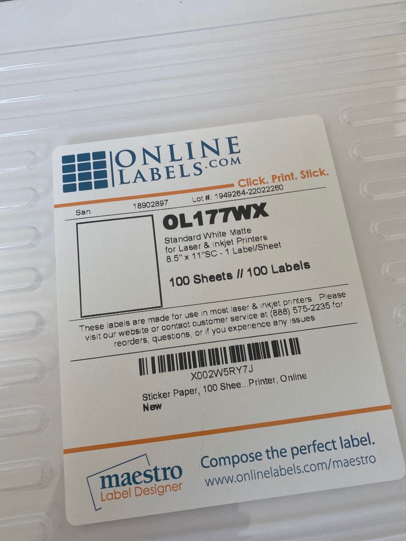 online labels standard white matte sticker papers for laser ...