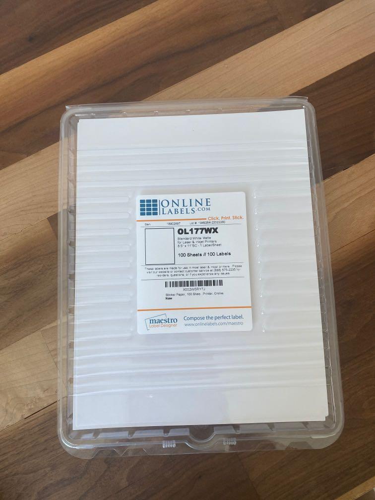 online labels standard white matte sticker papers for laser and inkjet