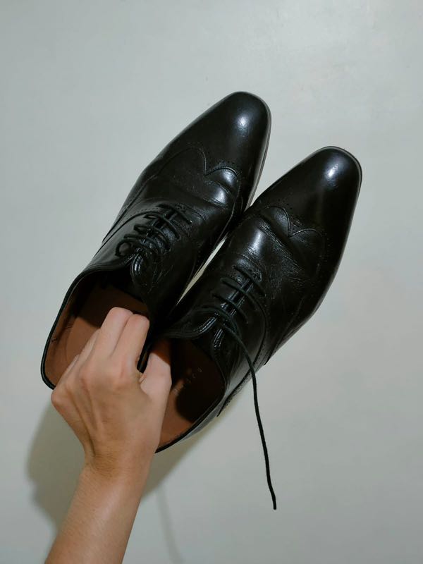 PEDRO Black Leather Shoea, Men's Fashion, Footwear, Dress Shoes on ...