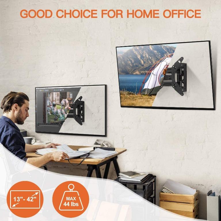 Perlegear Full Motion TV Wall Mount Bracket for Most 1342 Inch LED LCD