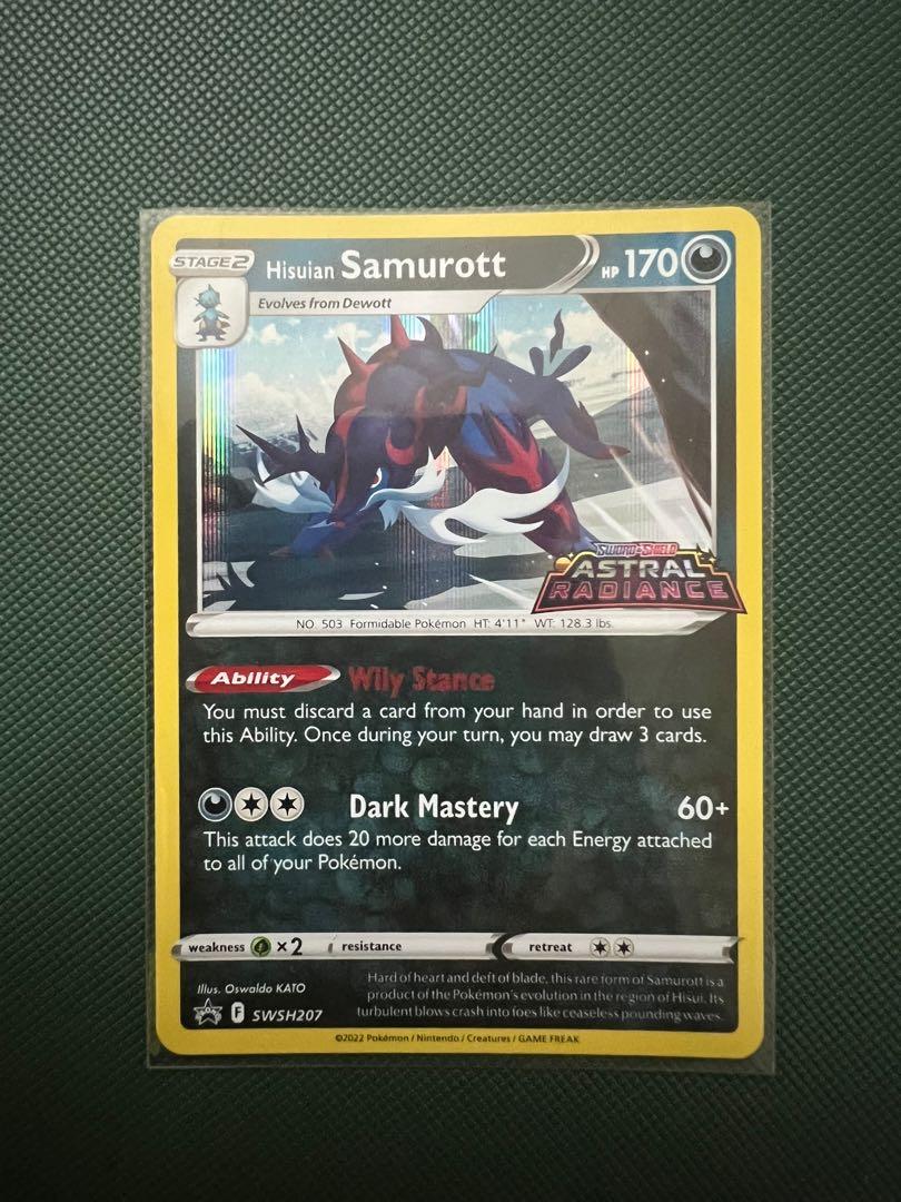 Pokemon Hisuian Samurott Astral Radiance Pre release Holo Promo PTCG,  Hobbies & Toys, Toys & Games on Carousell