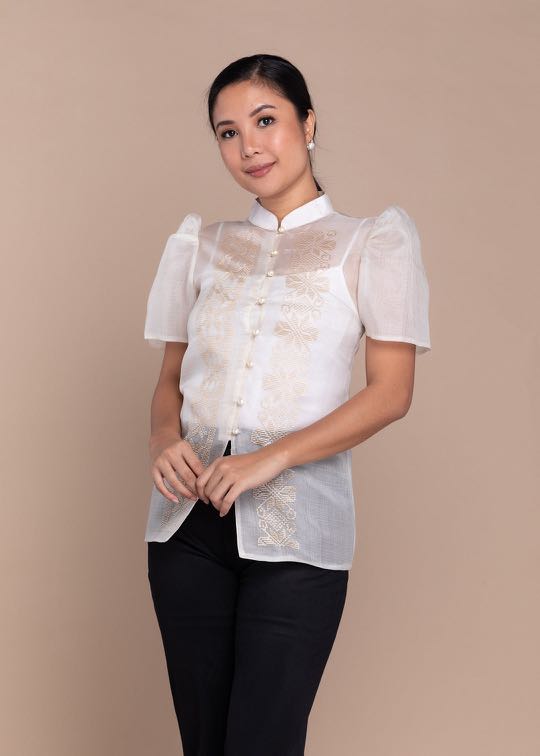 Puff Sleeves Modern Ladies Barong, Women's Fashion, Tops, Others Tops ...