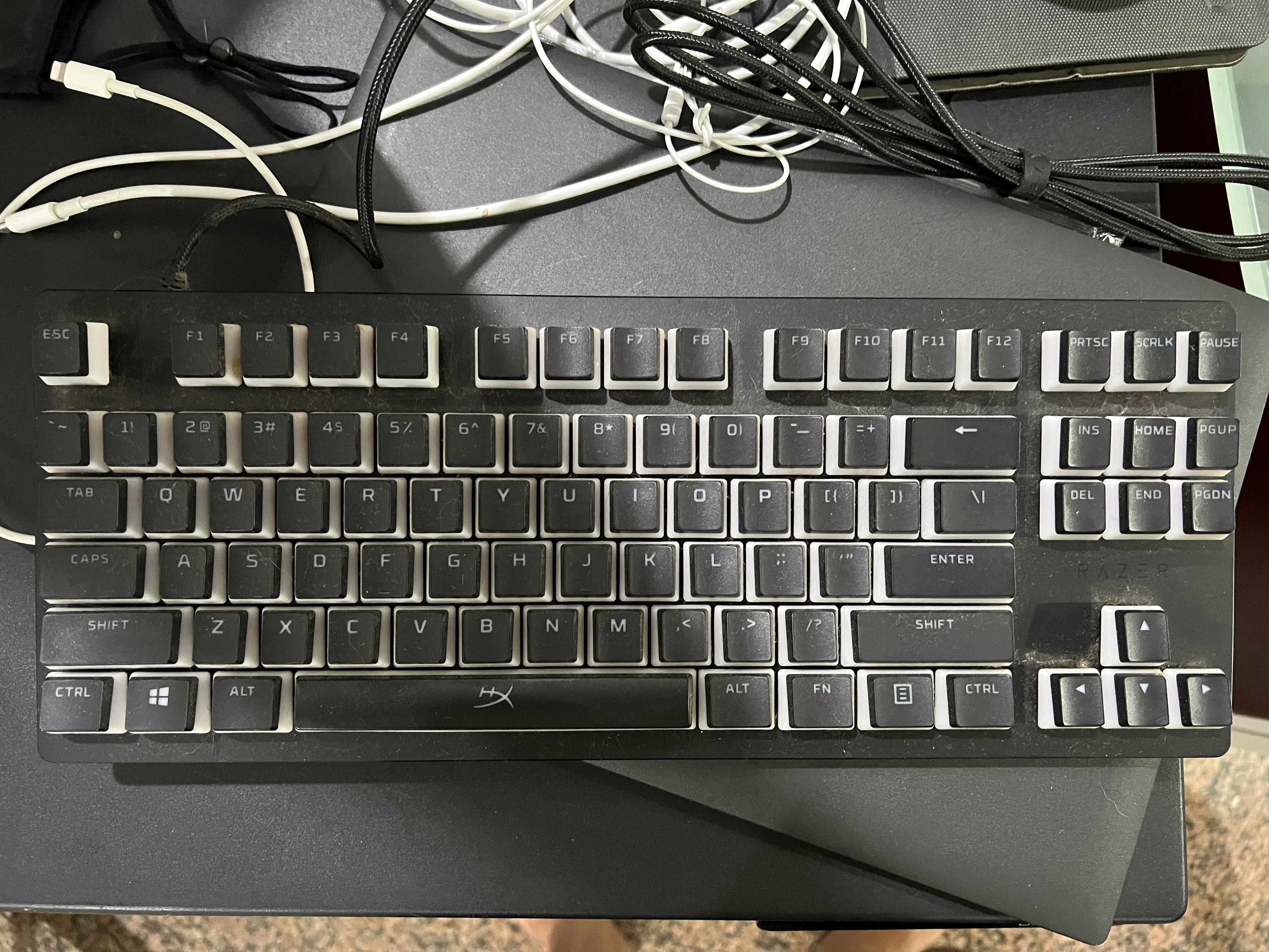 Razer Huntsman TE with HyperX Pudding Keycaps, Computers & Tech, Parts