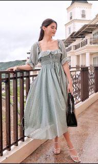 Rhian Long Dress in Mint Green