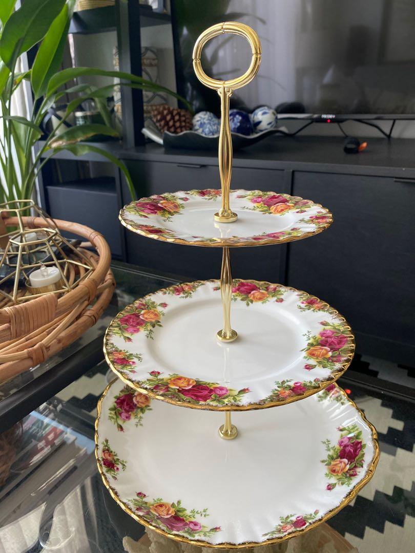 Royal Albert Old Country Roses 3 tier cake stand
