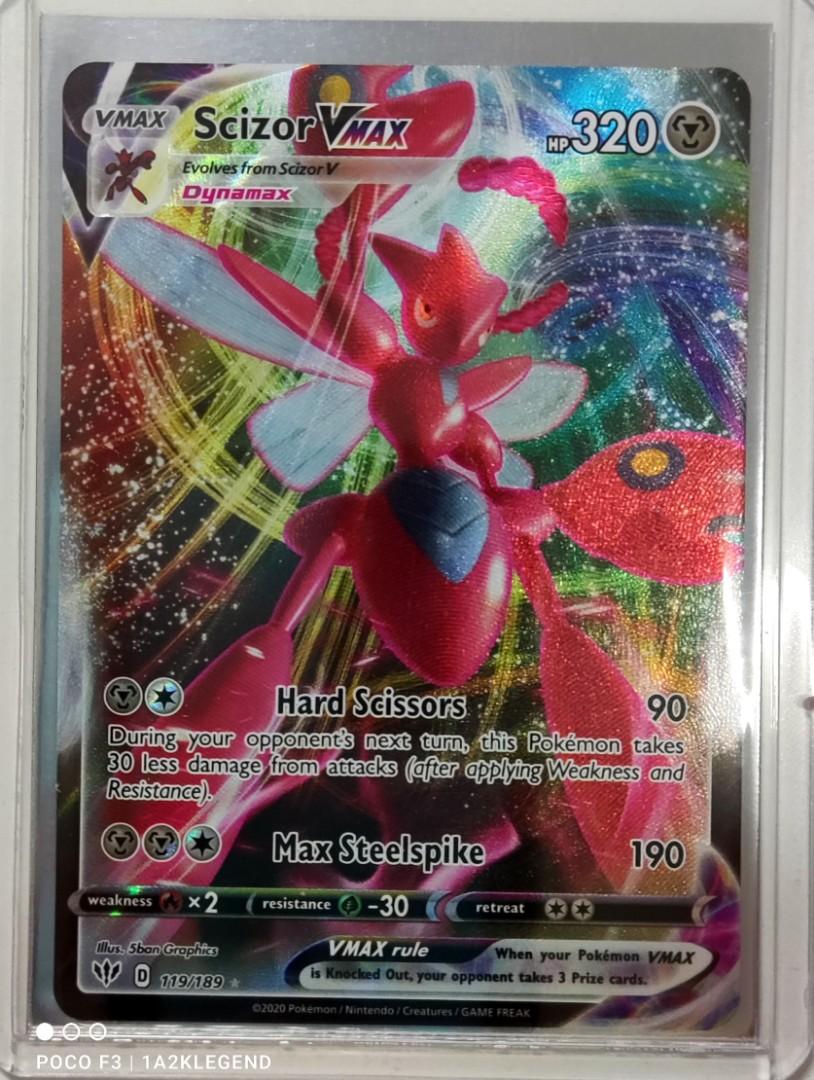 Scizor VMAX (ultra rare) Darkness Ablaze Pokemon TCG Card, Hobbies