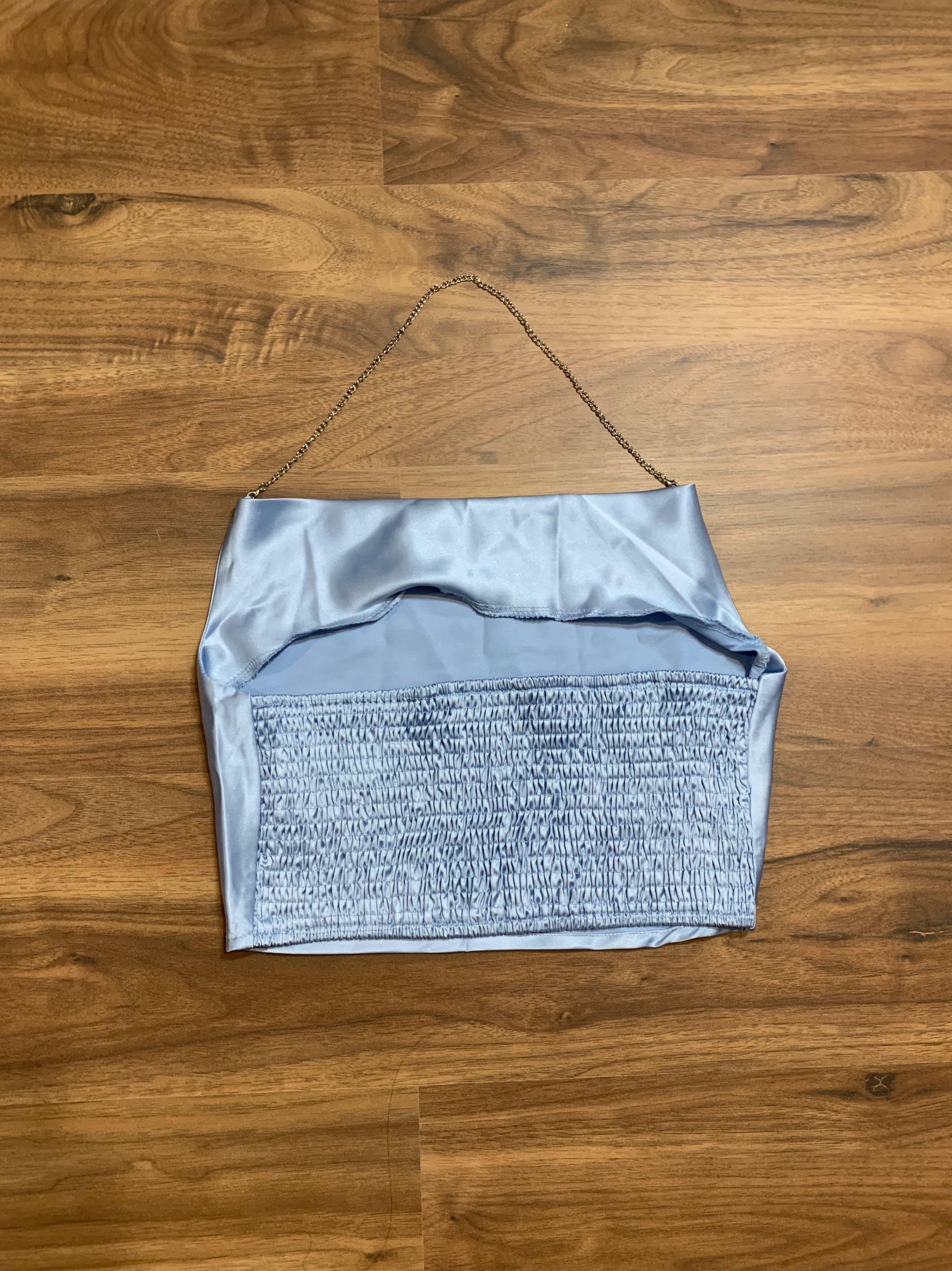 shein satin shirred back halter top (Category: Others Tops) located in Taguig. Submitted by veicart (Listing ID 1171198090, Image 2). Description: ⤏ in good condition ⤏ can send more pics & videos upon request 👩‍💻 price is fixed 💸 mop ⤏ gcash only 📦 mod ⤏ ggx direct or sdd (NO SCO) 📩 loc ⤏ metro manila.