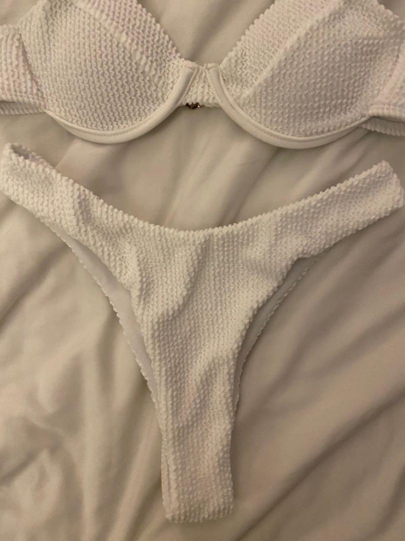 Shein White Bikini (Category: Bikinis & Swimsuits) located in Cebu City. Submitted by vanmags (Listing ID 1171130145, Image 2). Description: Good as brand new No flaws With surprise freebie if 5 items and up Rfs: decluttering .