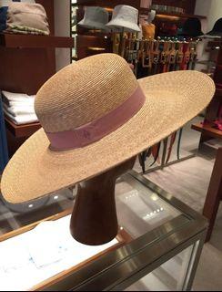 「sogo復興館購入」Hermes愛馬仕粉紅邊藤夏日帽