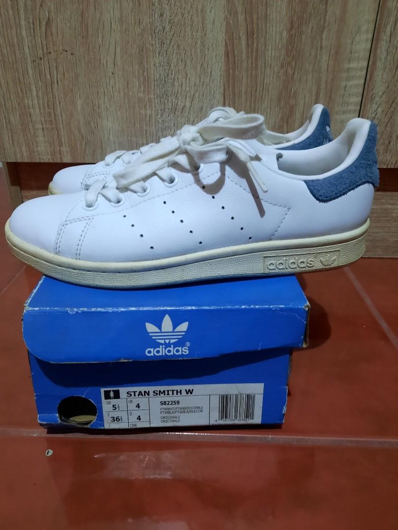 Stan Smith Adidas (Category: Sneakers) located in Manila. Submitted by jbnet (Listing ID 1171091078, Image 1). Description: •Stan smith (Authentic) •US 5 1/2 (Gamuza texture at the back) •Last price posted •Message me for addt'l pics.