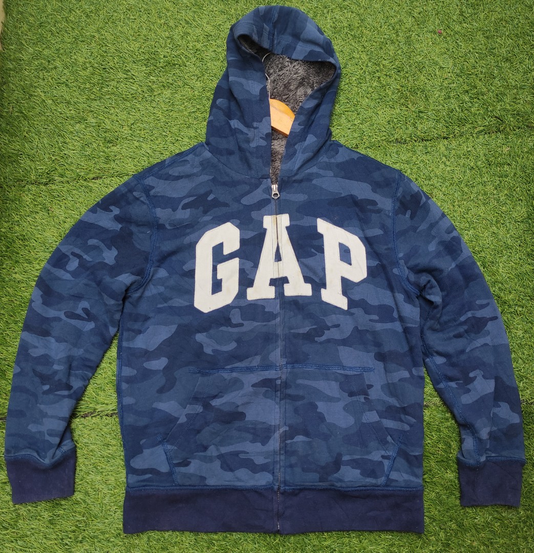 gap blue camo hoodie