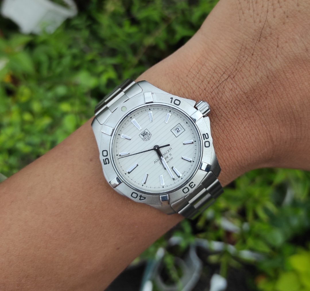 Tag Heuer Aquaracer Calibre 5 White Dial Full Set Men s Fashion