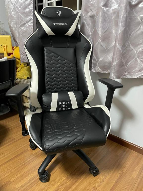 Tesoro Zone Balance Gaming Chair Black White Furniture Home