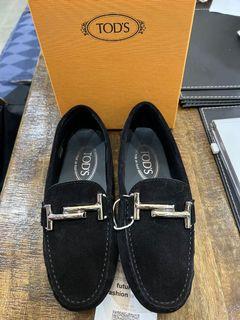 TODS Gommino Flats (Black Suede) Size 35