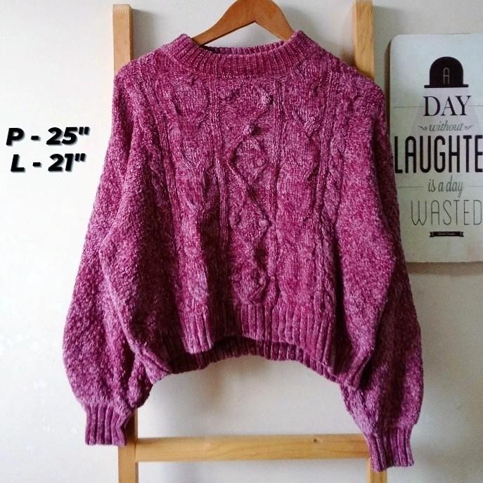 Velvet Knitwear Knitted, Women's Fashion, Tops, Other Tops on Carousell