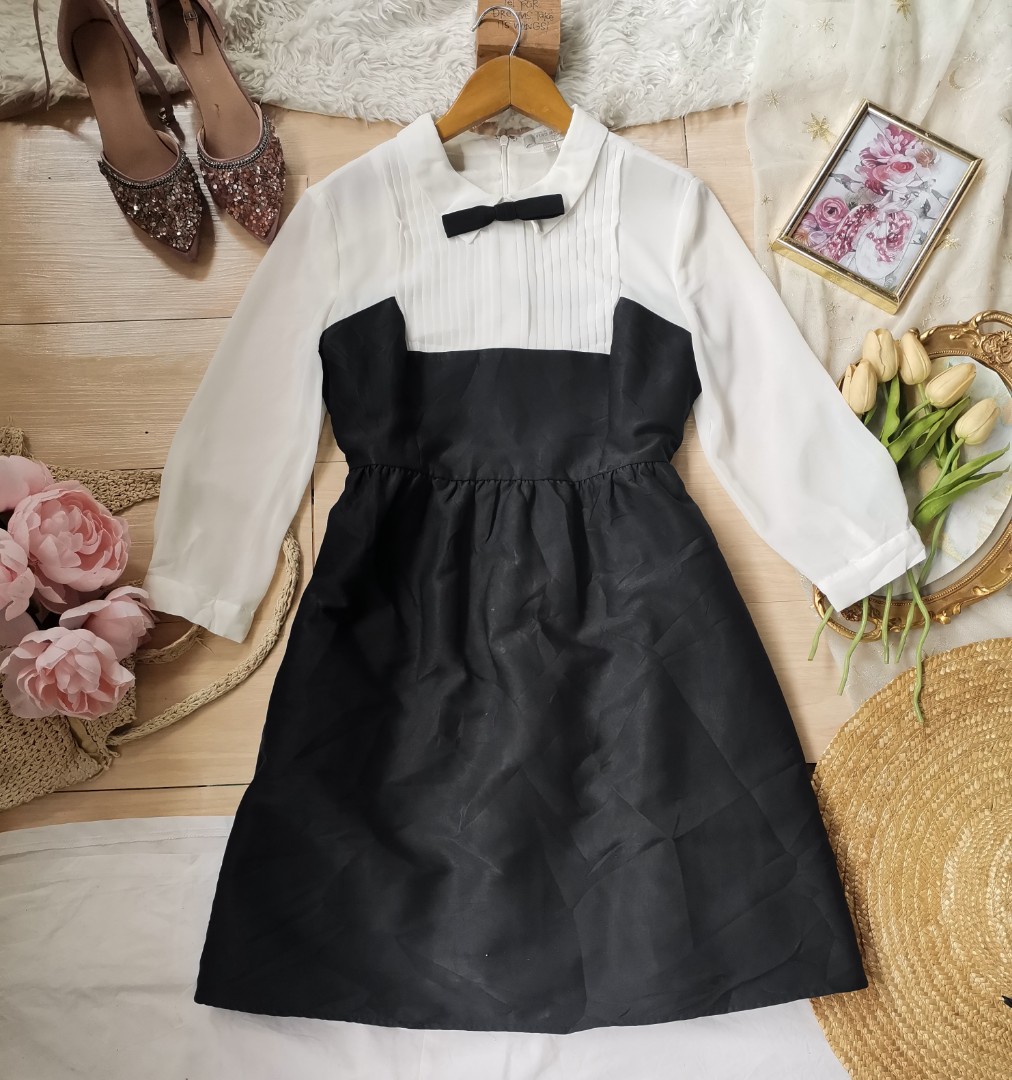 vero moda black and white dress