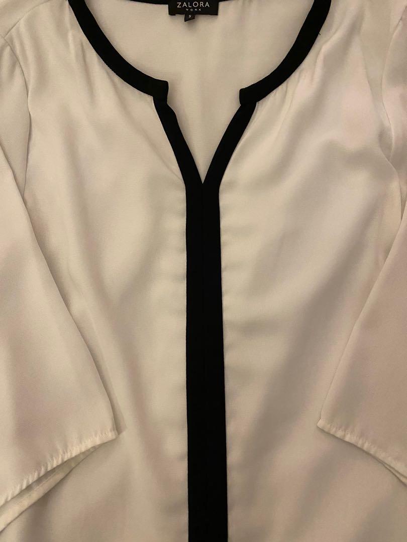 Zalora Work Blouse (Category: Blouses) located in Cebu City. Submitted by vanmags (Listing ID 1171134572, Image 2). Description: Good as brand new No flaws S on tag but can fit to Semi Medium With surprise freebie if 5 items and up Rfs: decluttering .