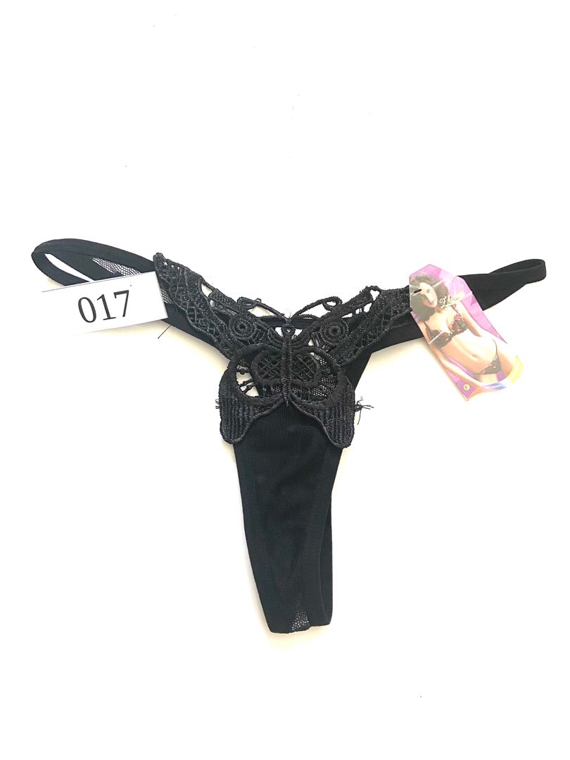 017 Black Butterfly T String Sexy Panty For Lady Lady Ladies Woman Women Lingerie Sexy