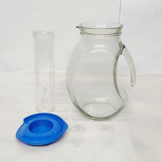 1.5L Glass Water Jug with Ice Container Pitcher