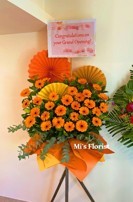 橙色開張花籃$500一個（未計運費） #開張花籃#開張花牌#太陽花