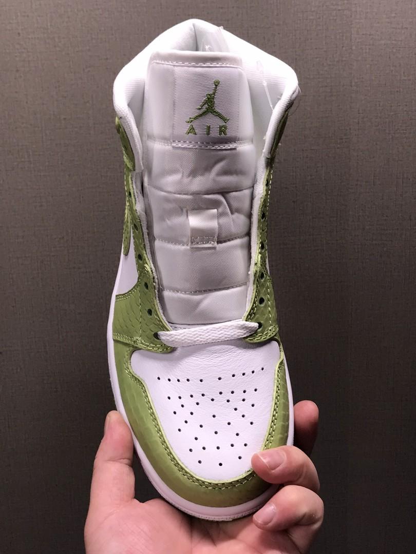 Air Jordan 1 Mid SE Green Python AJ1 Carousell