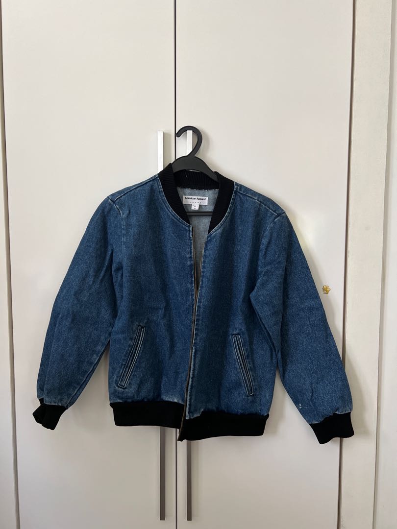 American Apparel Denim Bomber Jacket 