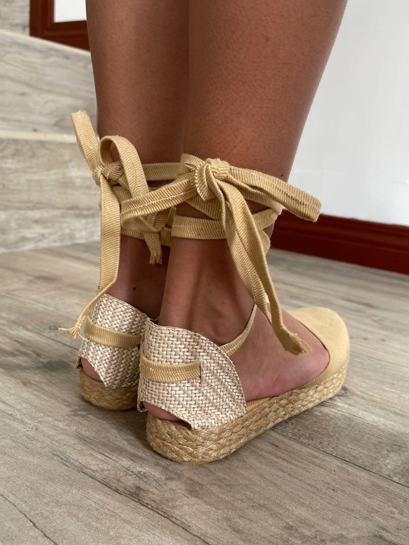 Beige Abaca Platform Espadrille Sandals (Category: Sandals) located in Dasmarinas. Submitted by sisea (Listing ID 1171300456, Image 3). Description: - Bought a month ago but haven’t so I’m selling them - Never worn, only tried on - Still in brand new condition - If you have wide feet these will suit you! They’re wide feet friendly and relatively comfy .