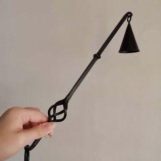 Vintage Black Coated Articulated Metal Candle Snuffer