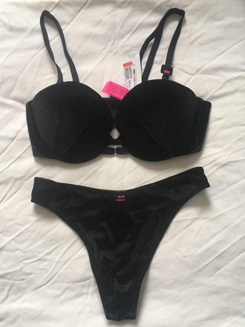 Ck velvet store underwear set