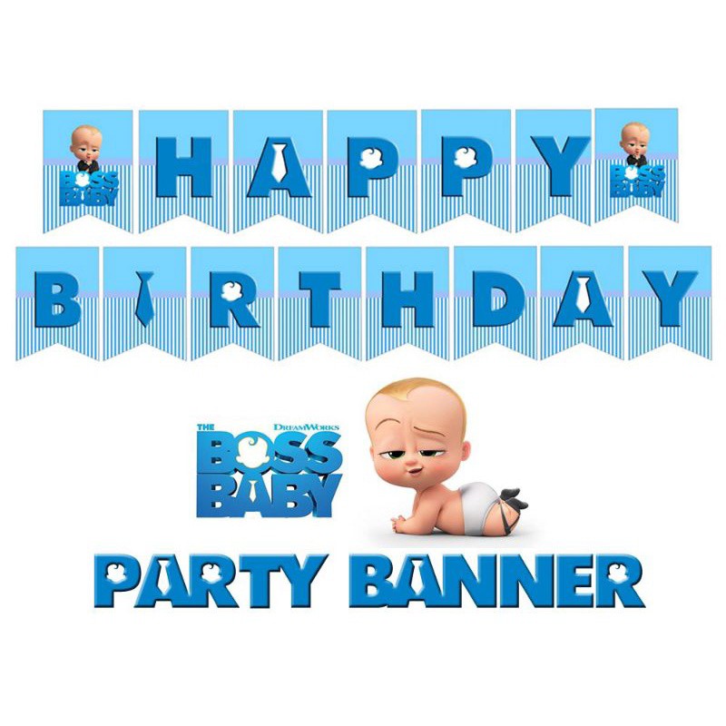 Boss Baby Theme Happy Birthday Party Banner Decoration Personalized ...