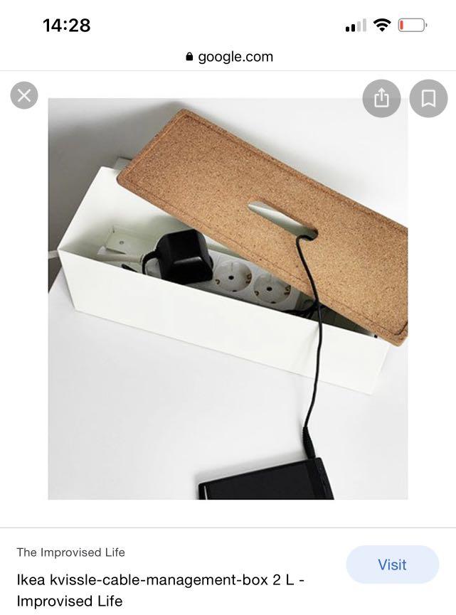 Cable management box Wire extension box IKEA Kvissle, Furniture & Home