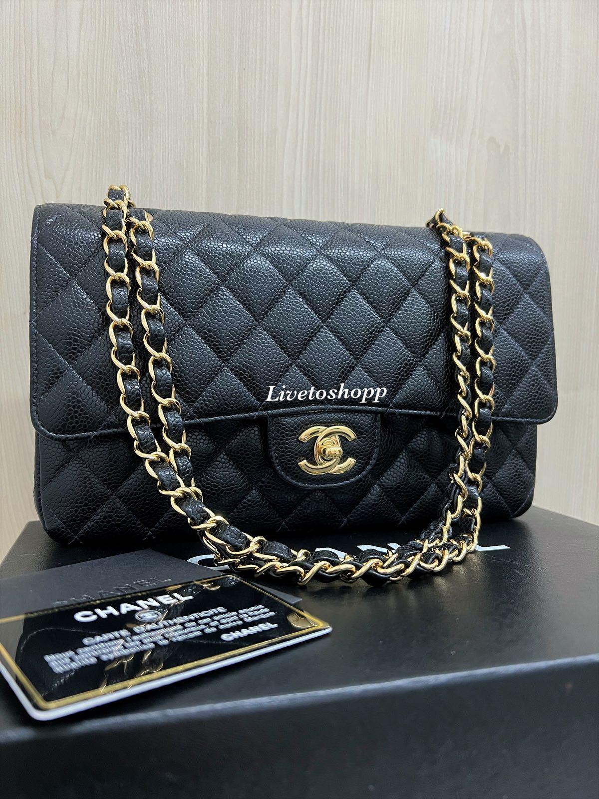 Chanel Classic Vintage Caviar Medium Flap Bag 24k Gold Hardware, Luxury,  Bags & Wallets on Carousell