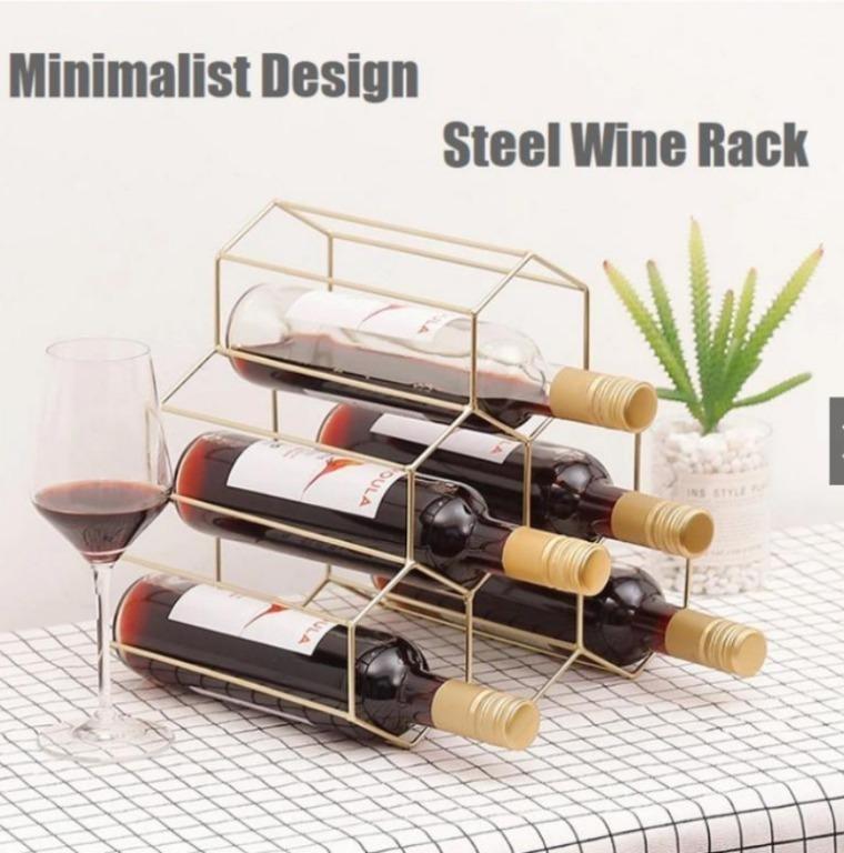Cheapest SG Stock Steel Wine Bottle Rack Display Shelf Metal 6