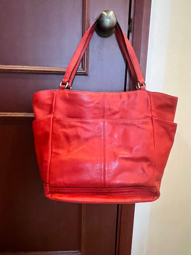 Red coach tote bag hot sale