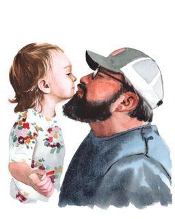 Couple Custom Watercolor Painting Print, Family Portrait, Custom Portrait From Photo, Portraits From Photos, Personalized Gifts, Father's Day Gift