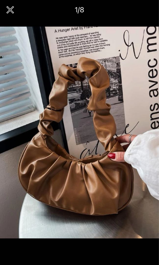 brown ruched bag