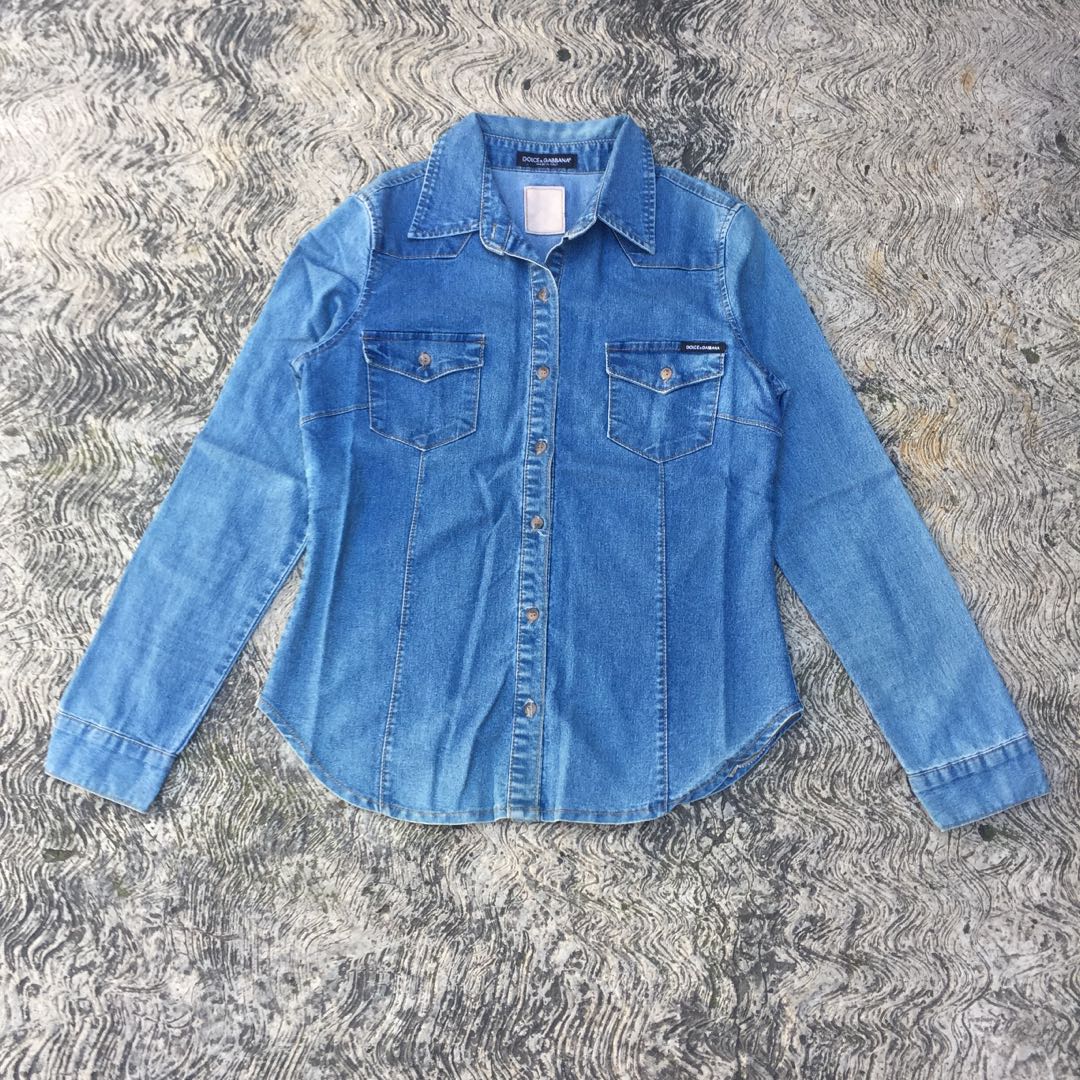 DOLCE \u0026 GABBANA DENIM SHIRT, Fesyen 