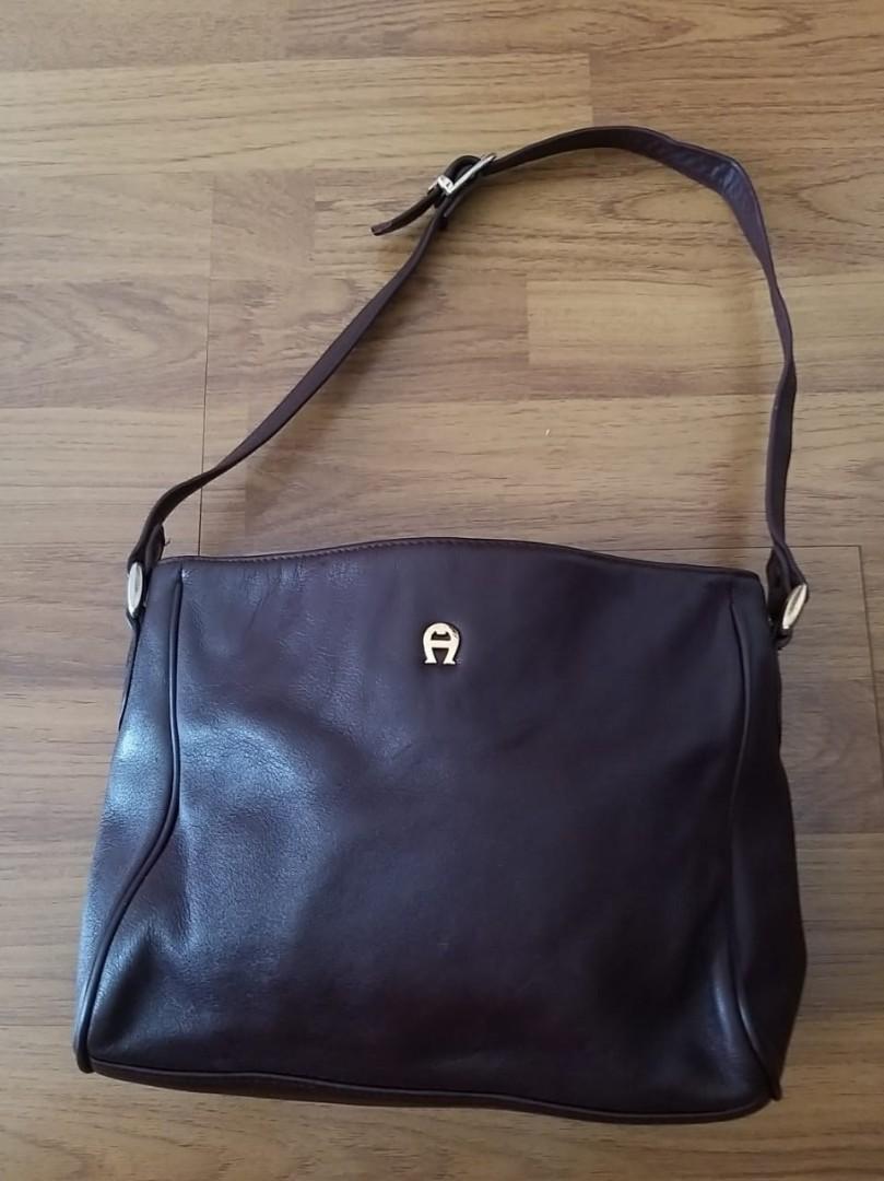 ETIENNE AIGNER FULL KULIT ASLI, Fesyen Wanita, Tas Dompet di