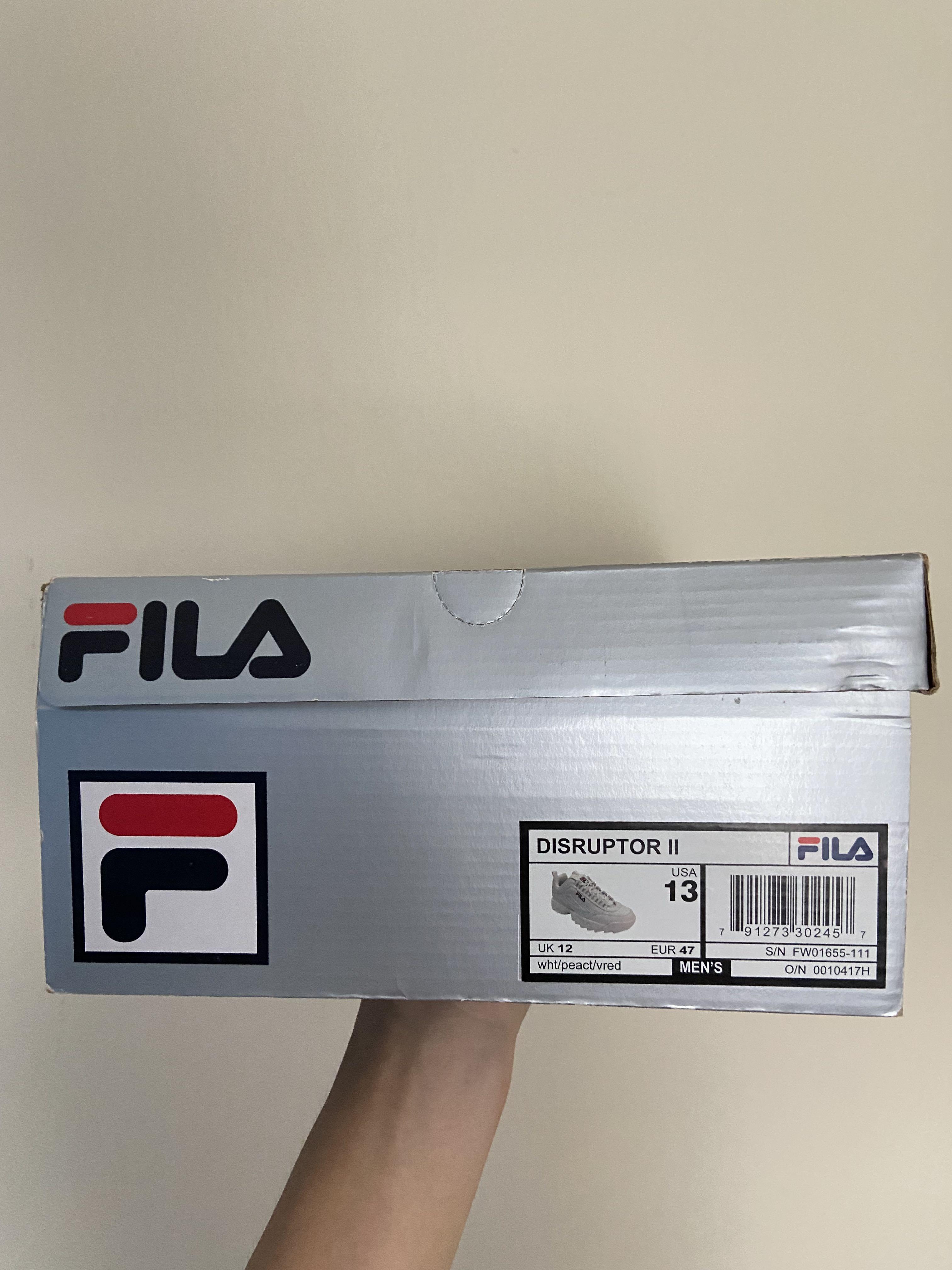 Fila Disruptor II white/peact/vred FW01655-111 MEN Size
