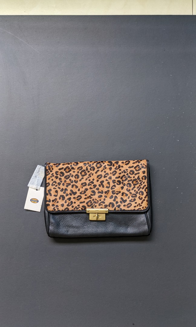 Fossil leopard purse hot sale