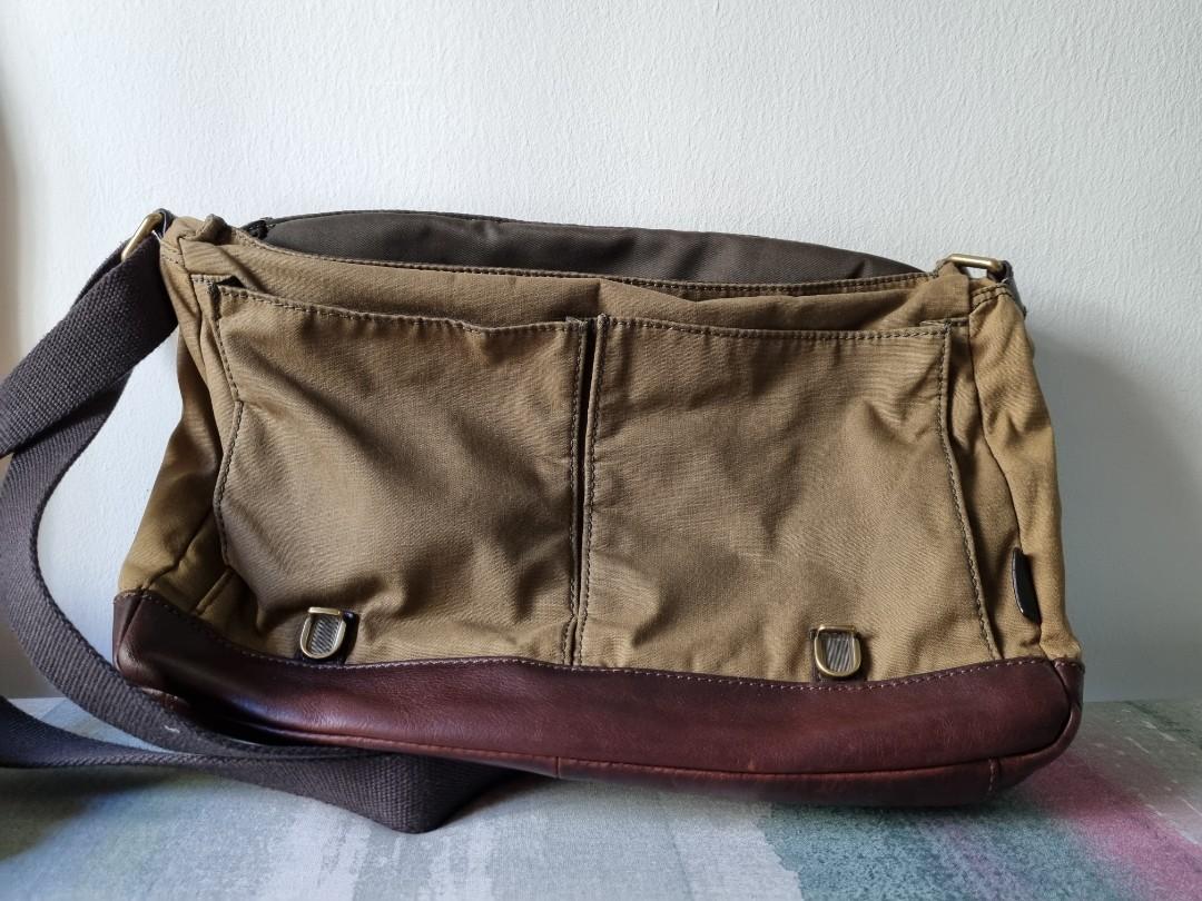Fossil waxed canvas messenger bag best sale