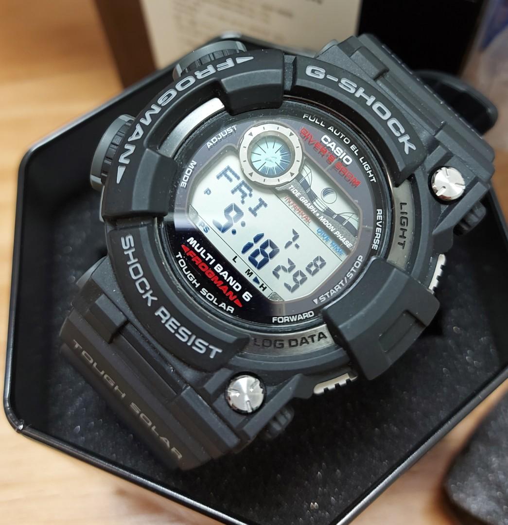 CASIO G-shock frogman GWF-1000 五代黑千蛙99%新, 男裝, 手錶及配件
