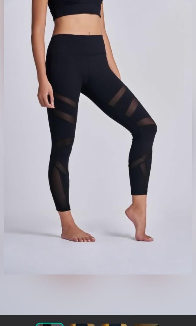 Gym wear movement black mesh legging, Women's Fashion, Activewear on