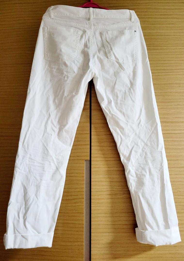 H and m white trousers store