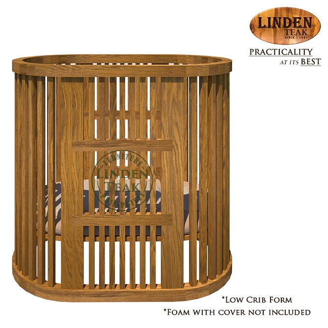 Handcrafted Solid Teak Wood Convertible Adjustable Crib Furniture