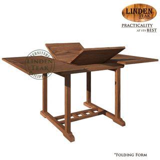 Handcrafted Solid Teak Wood ECO Square to Rectangular Extendable Table Furniture