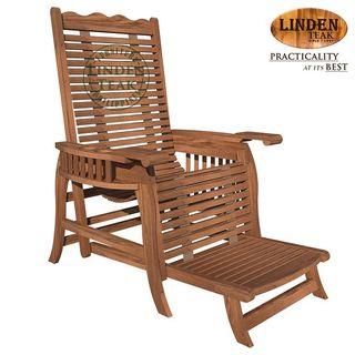 Handcrafted Solid Teak Wood ECO Lazy Boy with Bottle Holder, Magazine Rack and Foot Rest Lounge Chair Furniture