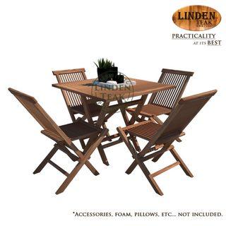 Handcrafted Solid Teak Wood Petite ECO Square Round Dining Set