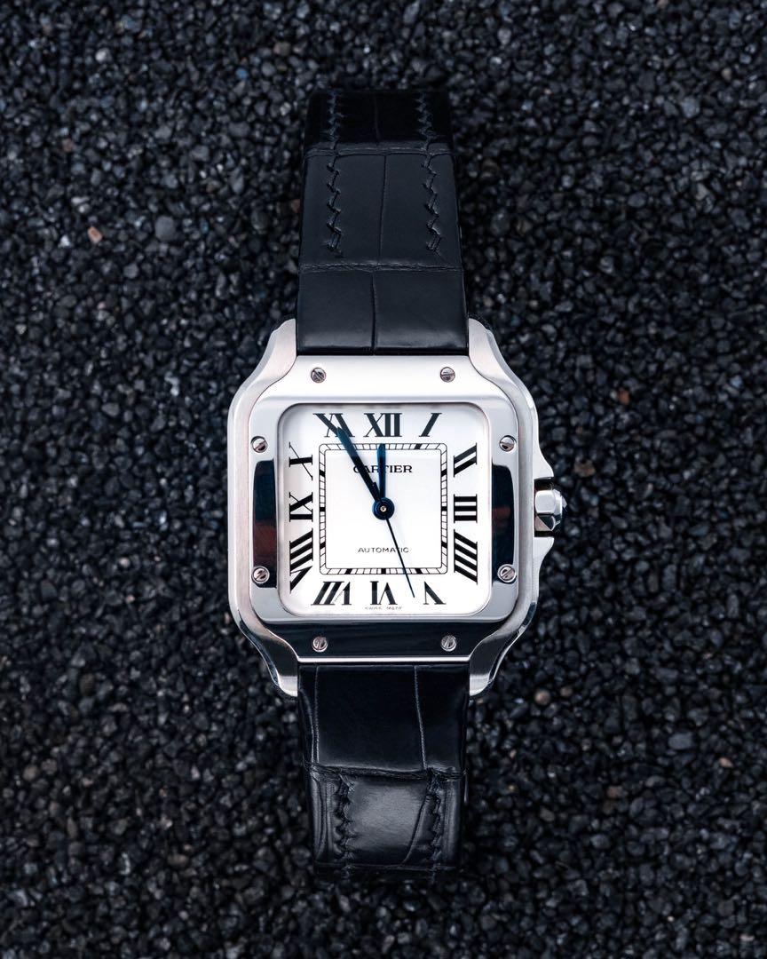 Cartier watch black strap on sale
