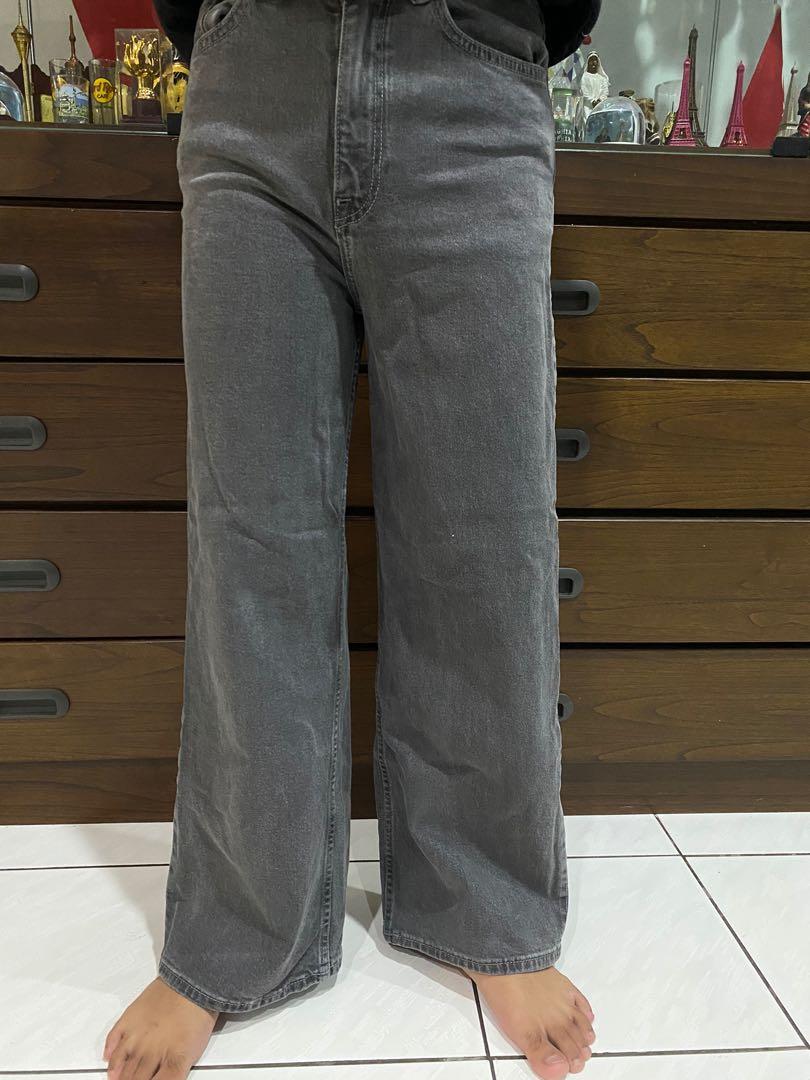 H\u0026M Wide Cullote Jeans in grey | Celana 